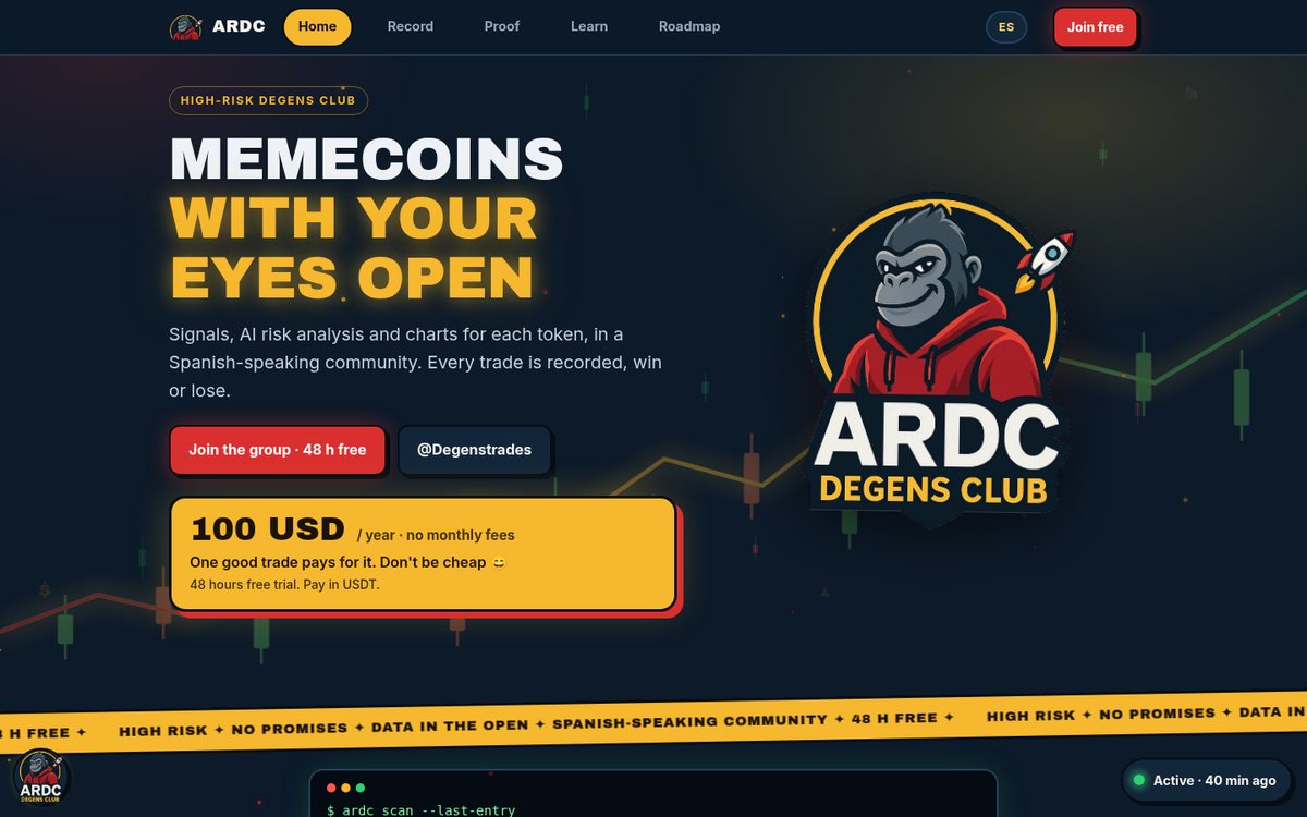 ARDC home page: Memecoins with your eyes open